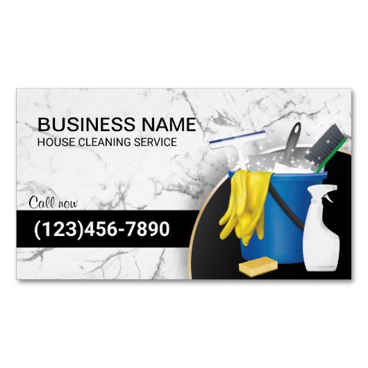 Reinigingsdienst voor het onderhoud van Trendy Mar Magnetisch Visitekaartje (Voorkant)