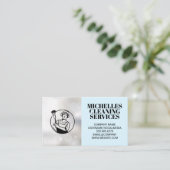 Reinigingsdiensten | Bezig met schoonmaken van hui Visitekaartje (Staand voorkant)