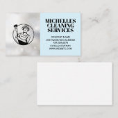 Reinigingsdiensten | Bezig met schoonmaken van hui Visitekaartje (Voorkant / Achterkant)