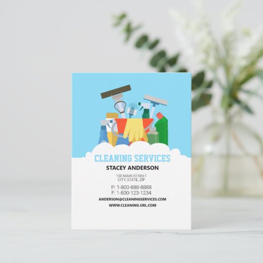 Reinigingsdiensten Briefkaart (Staand voorkant)