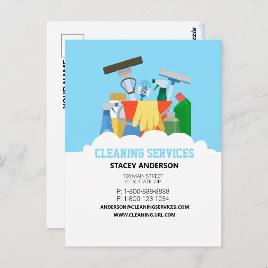 Reinigingsdiensten Briefkaart (Voorkant / Achterkant)