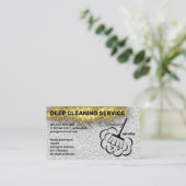 Reinigingsdiensten | Broom Logo | Glitter Sparkle Visitekaartje (Staand voorkant)