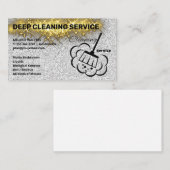 Reinigingsdiensten | Broom Logo | Glitter Sparkle Visitekaartje (Voorkant / Achterkant)