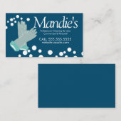 Reinigingsdiensten Bubbles Blue Ghandschoenen Visitekaartje (Voorkant / Achterkant)