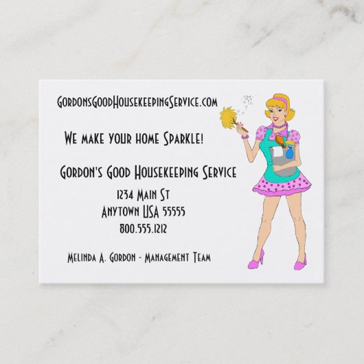 Reinigingsdiensten en Visitekaartjes voor de bewar (Voorkant)