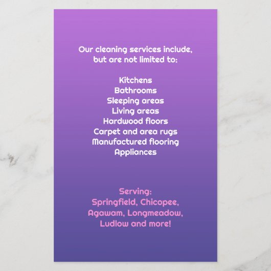 Reinigingsdiensten Flyer (Achterkant)