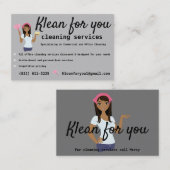 Reinigingsdiensten grijze roze visitekaartje (Voorkant / Achterkant)