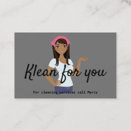 Reinigingsdiensten grijze roze visitekaartje