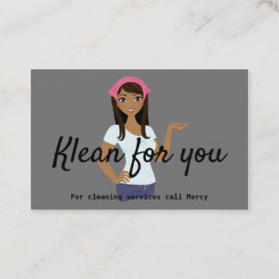 Reinigingsdiensten grijze roze visitekaartje