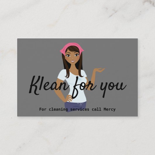 Reinigingsdiensten grijze roze visitekaartje (Achterkant)