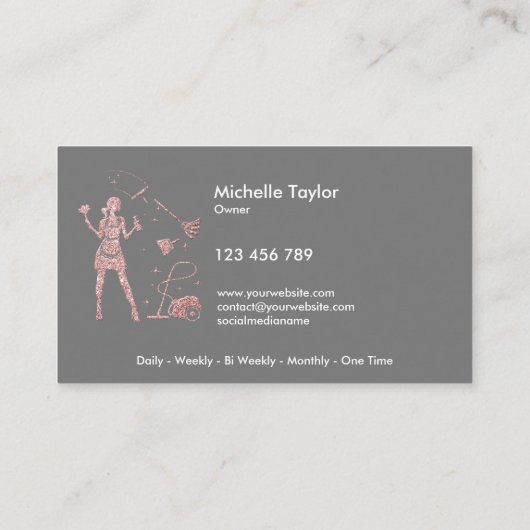 Reinigingsdiensten - Houding Maid Commercial Bu Visitekaartje (Achterkant)