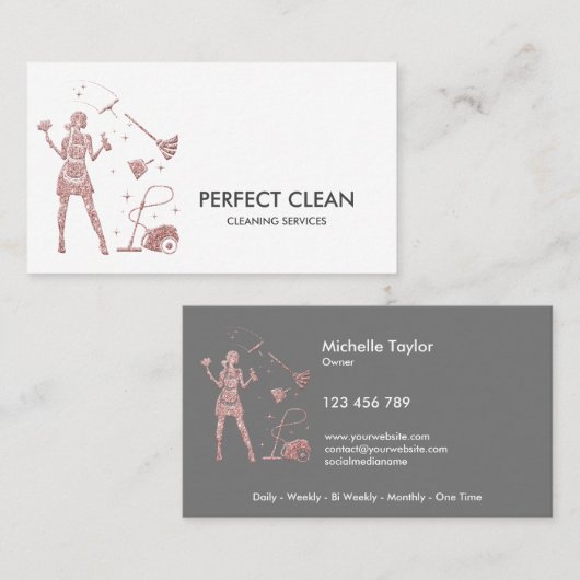 Reinigingsdiensten - Houding Maid Commercial Bu Visitekaartje (Voorkant / Achterkant)