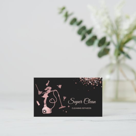 Reinigingsdiensten Kantoor gemaakt Roos voor het h Visitekaartje (Staand voorkant)