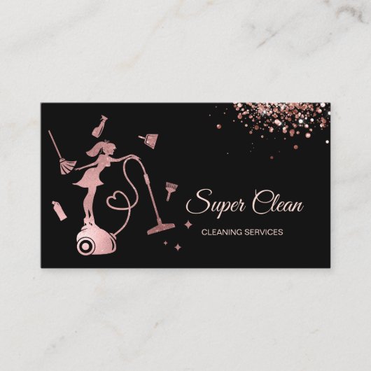 Reinigingsdiensten Kantoor gemaakt Roos voor het h Visitekaartje (Voorkant)