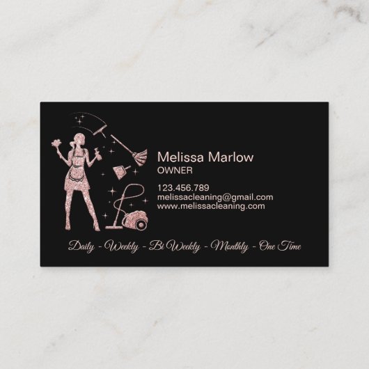 Reinigingsdiensten Kantoor gemaakt Roos voor het h Visitekaartje (Achterkant)