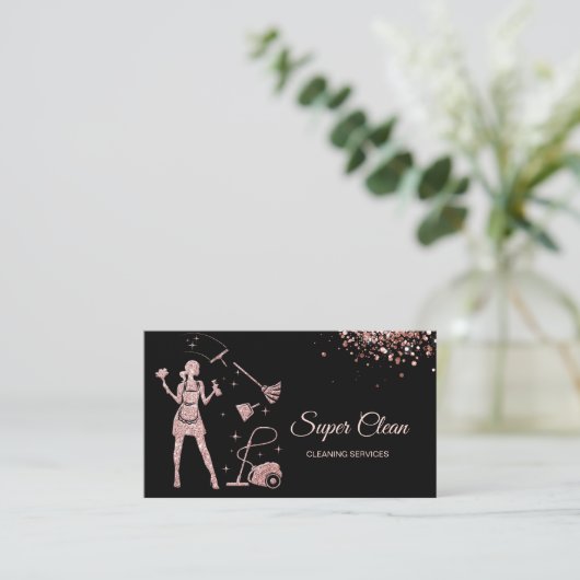 Reinigingsdiensten Kantoor gemaakt Roos voor het h Visitekaartje (Staand voorkant)