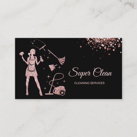 Reinigingsdiensten Kantoor gemaakt Roos voor het h Visitekaartje (Voorkant)