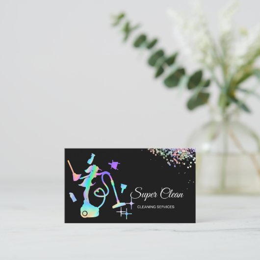 Reinigingsdiensten Kantoor gemaakt Roos voor het h Visitekaartje (Staand voorkant)