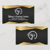 Reinigingsdiensten | Logo met sproeifles Visitekaartje (Voorkant / Achterkant)