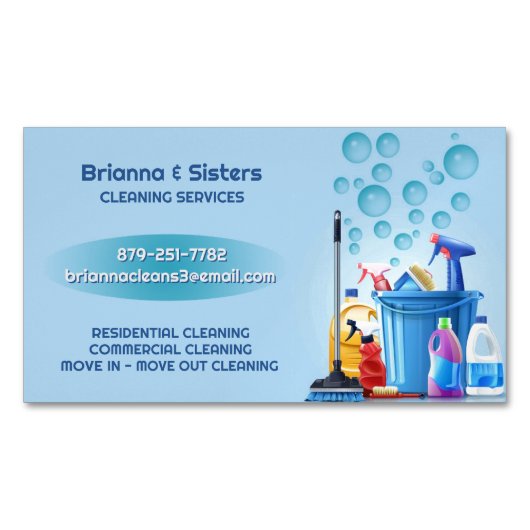 Reinigingsdiensten Magnetisch Visitekaartje (Voorkant)