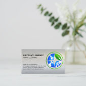 Reinigingsdiensten | Maid Dusting Logo Visitekaartje (Staand voorkant)