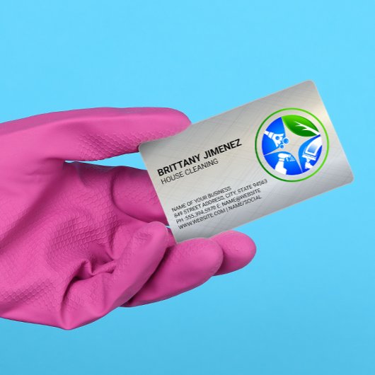 Reinigingsdiensten | Maid Dusting Logo Visitekaartje