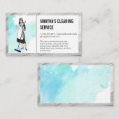 Reinigingsdiensten | Maid with Broom Visitekaartje (Voorkant / Achterkant)