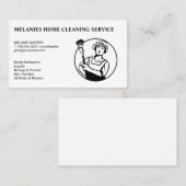 Reinigingsdiensten | Maid with Broom Visitekaartje (Voorkant / Achterkant)