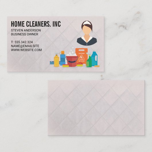 Reinigingsdiensten | Maïde Logo Visitekaartje (Voorkant / Achterkant)