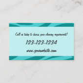 Reinigingsdiensten maïde visitekaartje blauw (Achterkant)