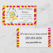 Reinigingsdiensten maïde visitekaartje geel (Voorkant / Achterkant)