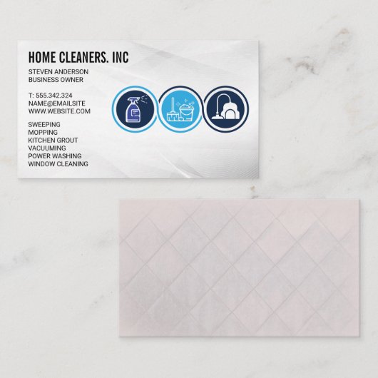 Reinigingsdiensten | Meid Service | Sanering Visitekaartje (Voorkant / Achterkant)