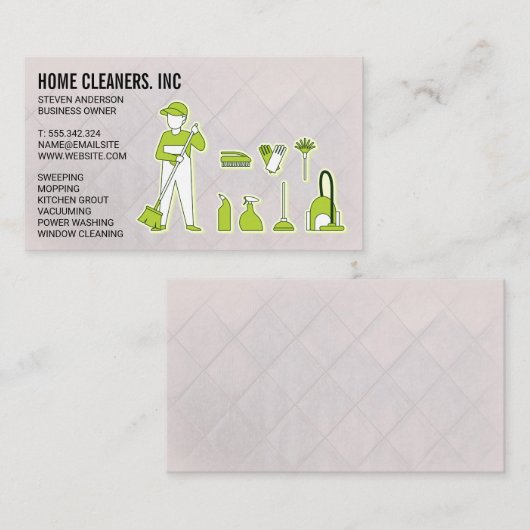 Reinigingsdiensten | Meid Service | Schoonmaakstof Visitekaartje (Voorkant / Achterkant)