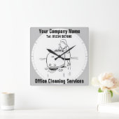 Reinigingsdiensten op kantoor vierkante klok (Huis)