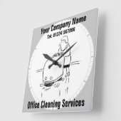 Reinigingsdiensten op kantoor vierkante klok (Hoek)