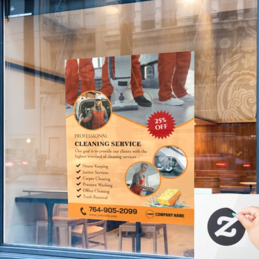 Reinigingsdiensten Ramensticker Raamsticker (Cafe Raam)