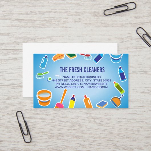 Reinigingsdiensten | Reinigingsproducten Visitekaartje (Voorkant / Achterkant in situ)