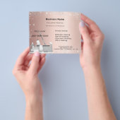 Reinigingsdiensten roos goud zilverglitterstof QR Flyer (Hand)