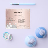Reinigingsdiensten roos goud zilverglitterstof QR Flyer (Enkel)