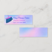 Reinigingsdiensten Roze roze portier van de portie Mini Visitekaartje (Voorkant / Achterkant)