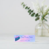 Reinigingsdiensten Roze roze portier van de portie Mini Visitekaartje (Staand voorkant)