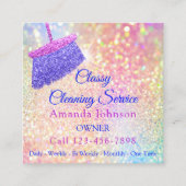 Reinigingsdiensten Roze roze portier Vierkante Visitekaartje (Voorkant)