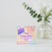 Reinigingsdiensten Roze roze portier Vierkante Visitekaartje (Staand voorkant)