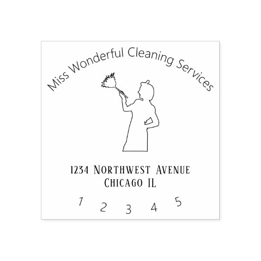 Reinigingsdiensten Rubberstempel (Afrduk)