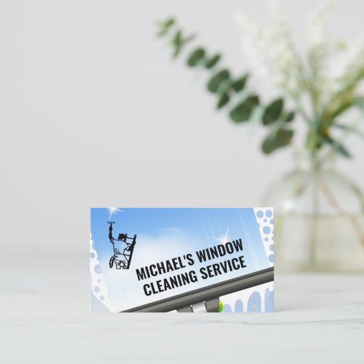 Reinigingsdiensten | Ruitenpaneel Visitekaartje (Staand voorkant)