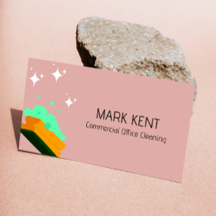 Reinigingsdiensten Scan om Struik Pink te verbinde Visitekaartje