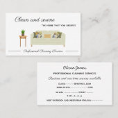 Reinigingsdiensten, schoon tehuis visitekaartje (Voorkant / Achterkant)