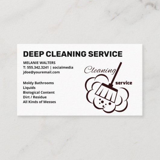 Reinigingsdiensten | Schoonmaak in vloeibare vorm  Visitekaartje (Voorkant)