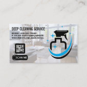 Reinigingsdiensten | Spuitfles | QR-code Visitekaartje (Voorkant)