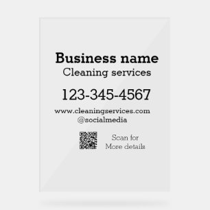 Reinigingsdiensten toevoegen het e-mailadres van d acryl bord